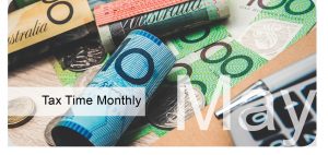 Tax Time Monthly Post Header May